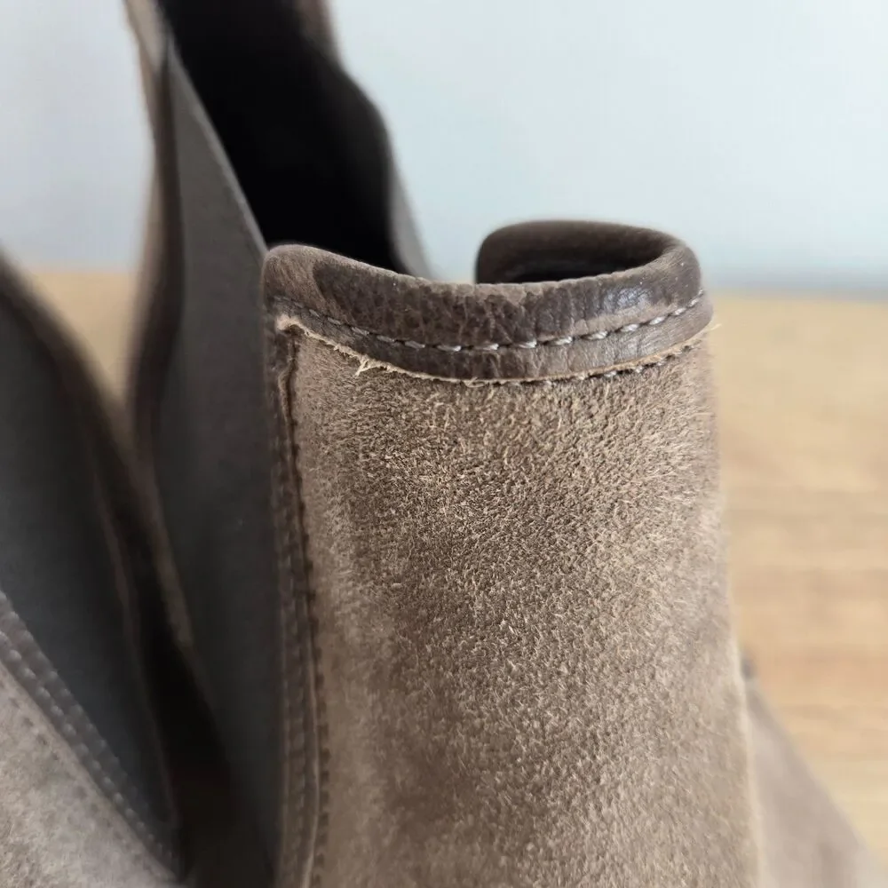 Johnston & Murphy Collection Hartley Chelsea Boots Suede Mens Sz 10M Taupe Brown